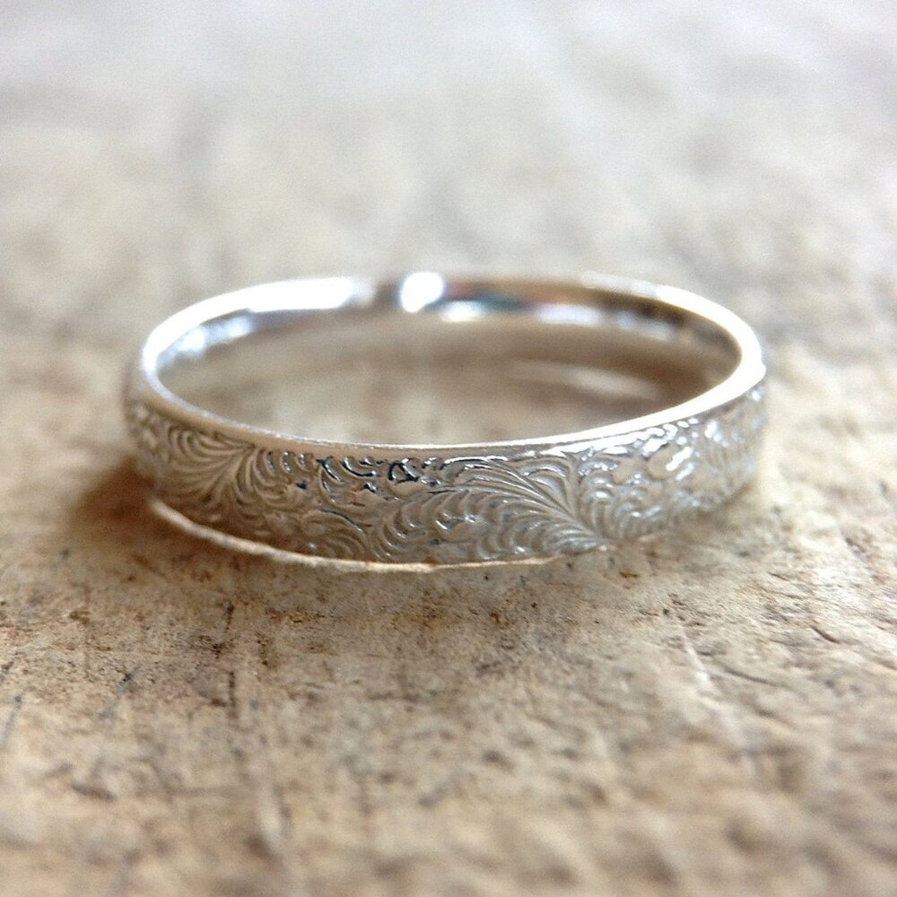 925 Sterling Silver Paisley Ring Handmade - Size 8